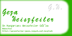 geza weiszfeiler business card